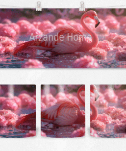 Pembe Flamingo Melodisi Kupası – Porselen Kahve Kupası