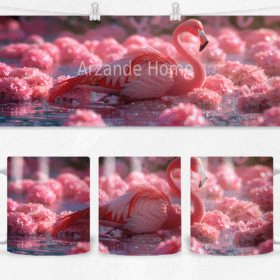 Pembe Flamingo Melodisi Kupası – Porselen Kahve Kupası