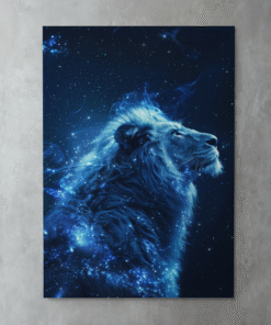 Nebula Aslan Metal Tablo – Kraliyet Parıltısı