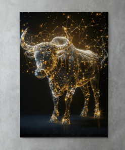 Asteroit Boğa Metal Tablo – Kozmik Güç