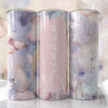 Pastel Mor ve Pembe Tonlarda Kelebek Temalı 600 ml Termos