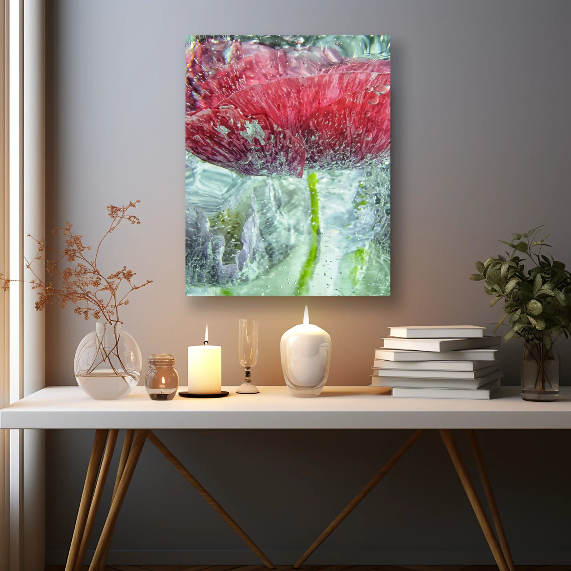 Donmuş Gelincik Metal Tablo - Görsel 2