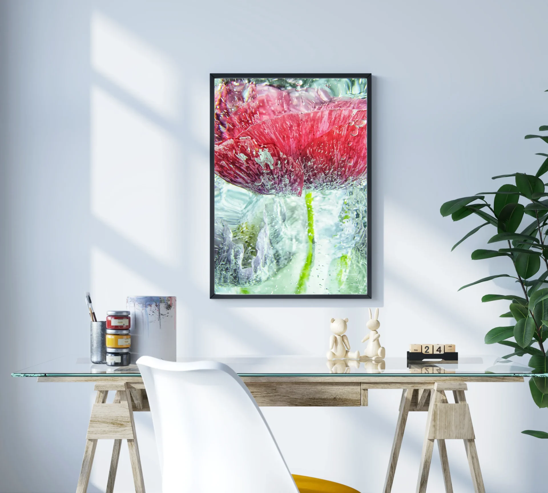 Donmuş Gelincik Metal Tablo - Görsel 3