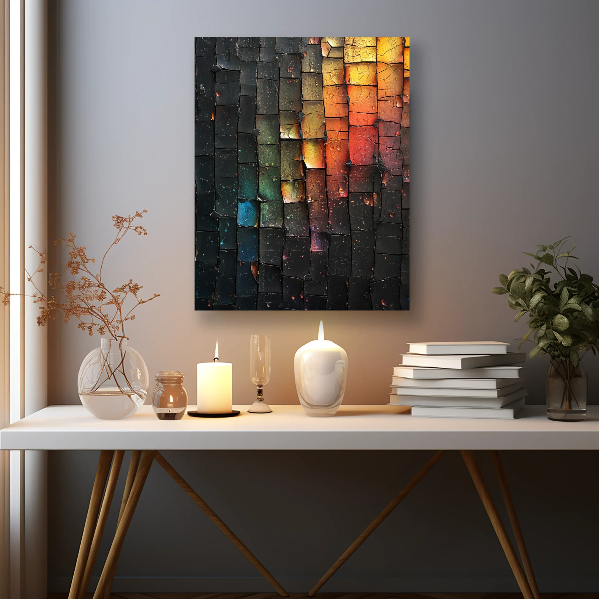 Renk Tuğlaları Metal Tablo - Görsel 2