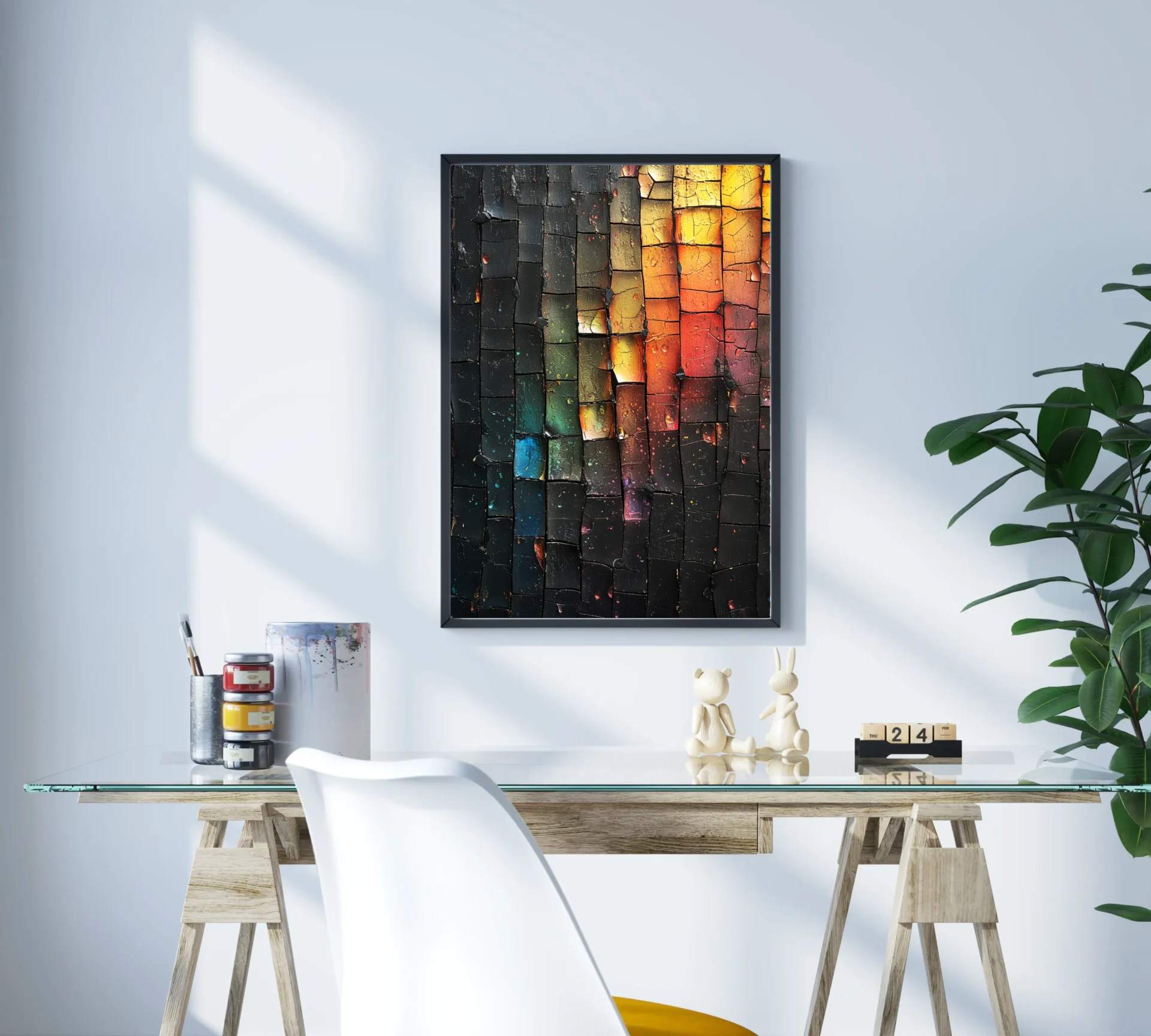 Renk Tuğlaları Metal Tablo - Görsel 3