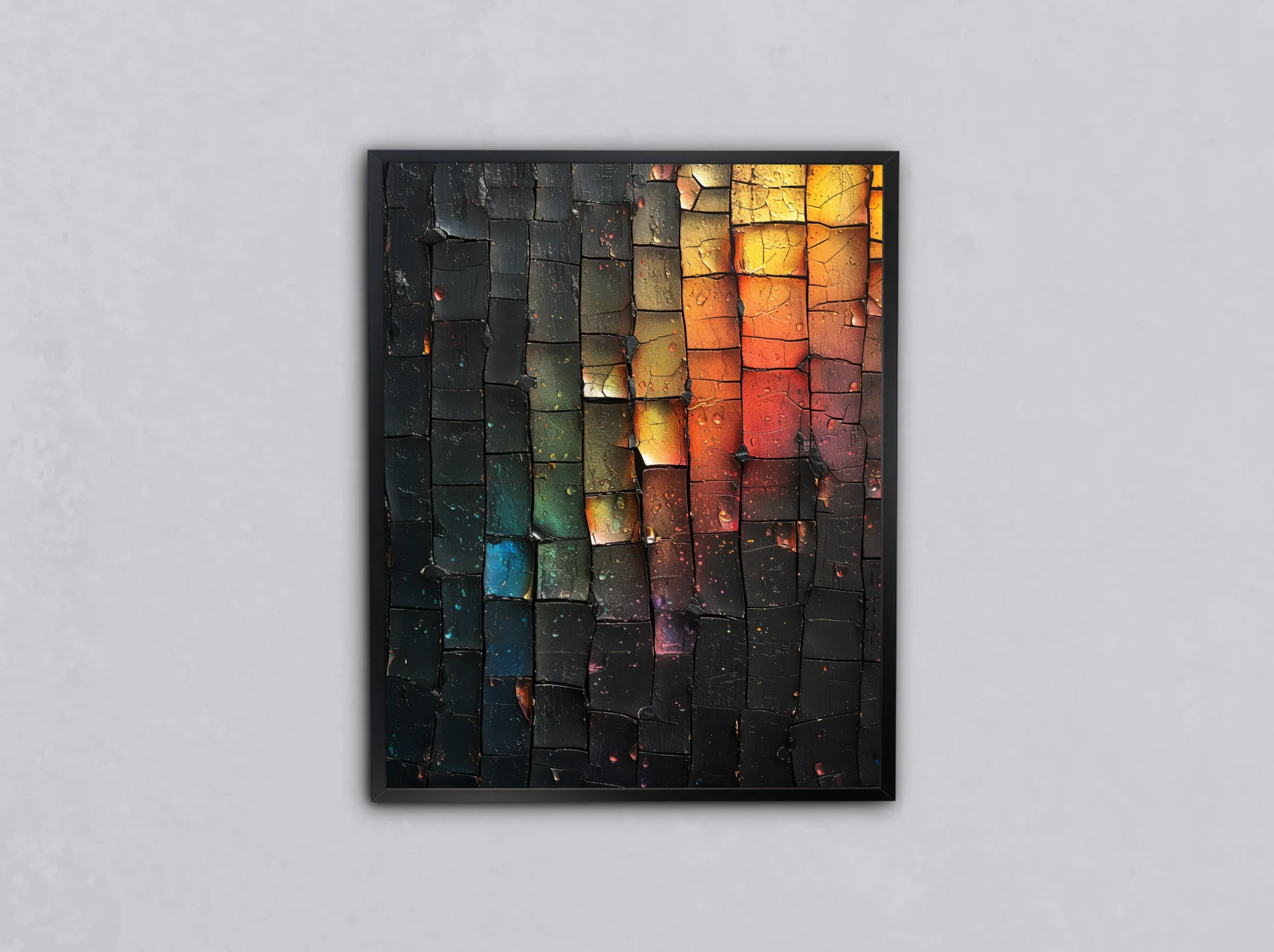 Renk Tuğlaları Metal Tablo