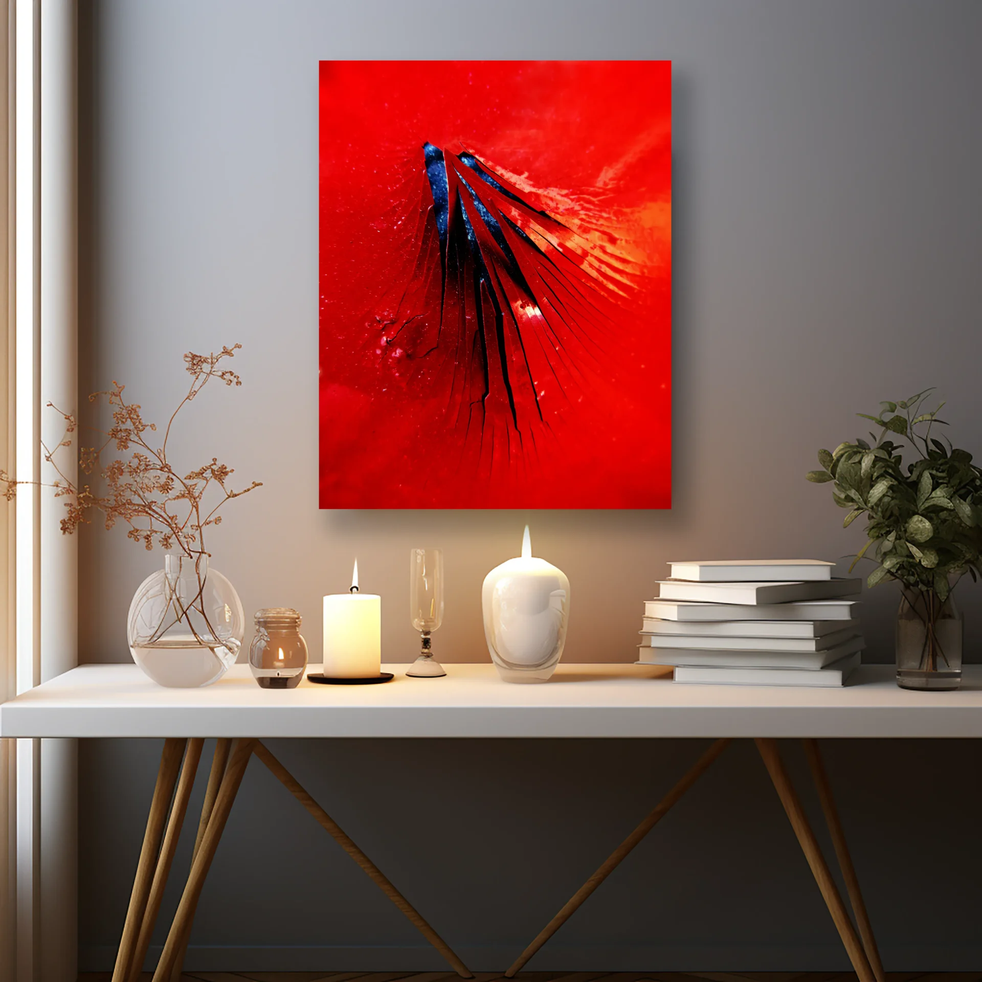 Kırmızı Denge Metal Tablo - Görsel 2