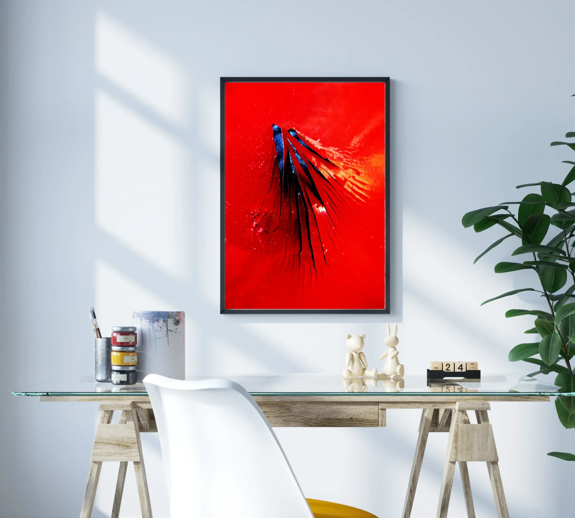 Kırmızı Denge Metal Tablo - Görsel 3