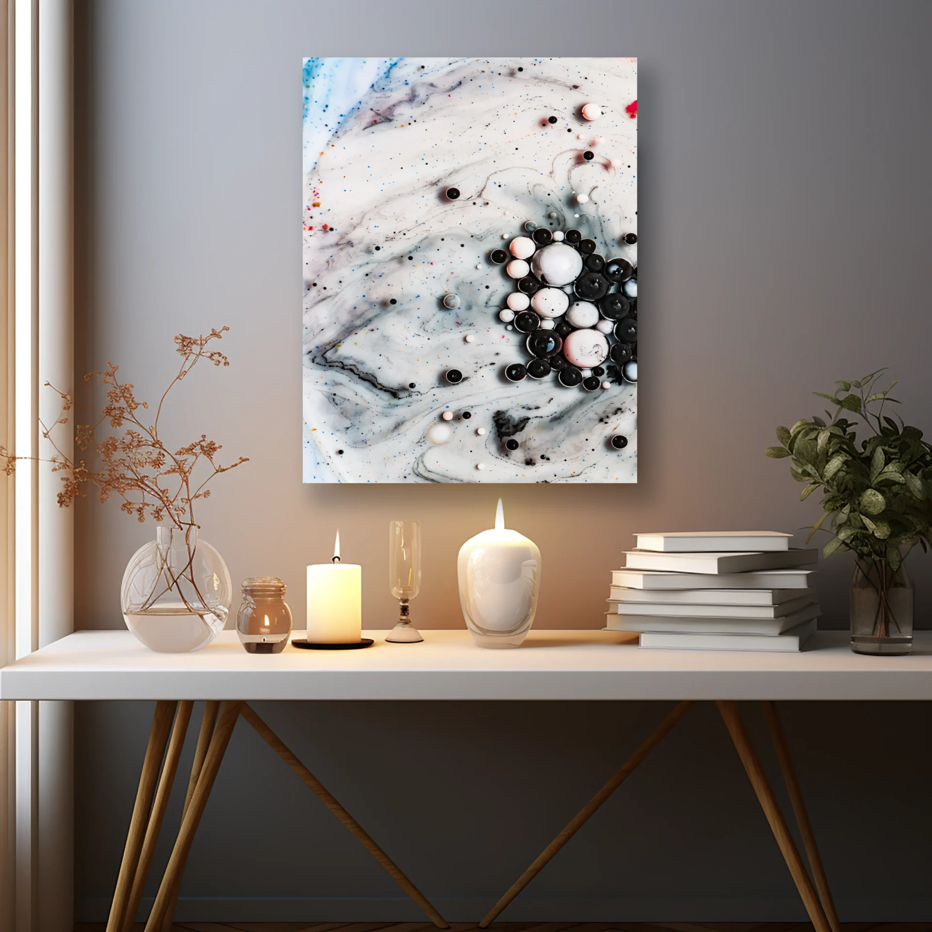 Mermer Baloncuklar Metal Tablo - Görsel 2