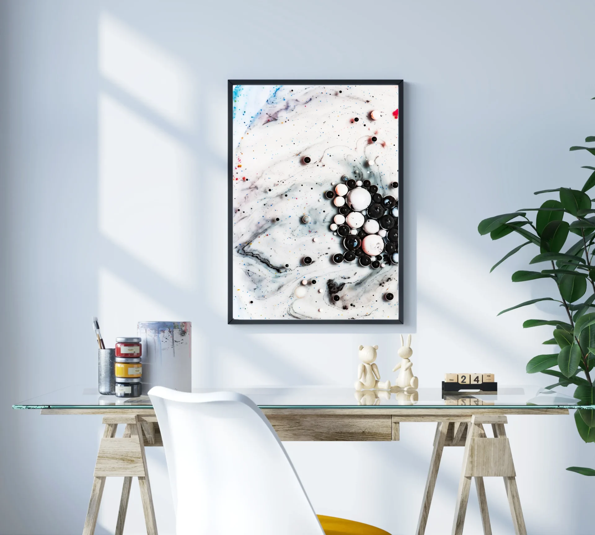 Mermer Baloncuklar Metal Tablo - Görsel 3