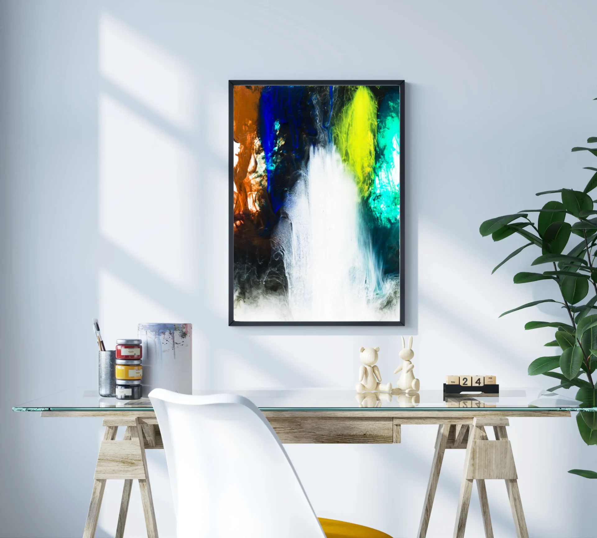 Parlayan Dalgalar Metal Tablo - Görsel 3