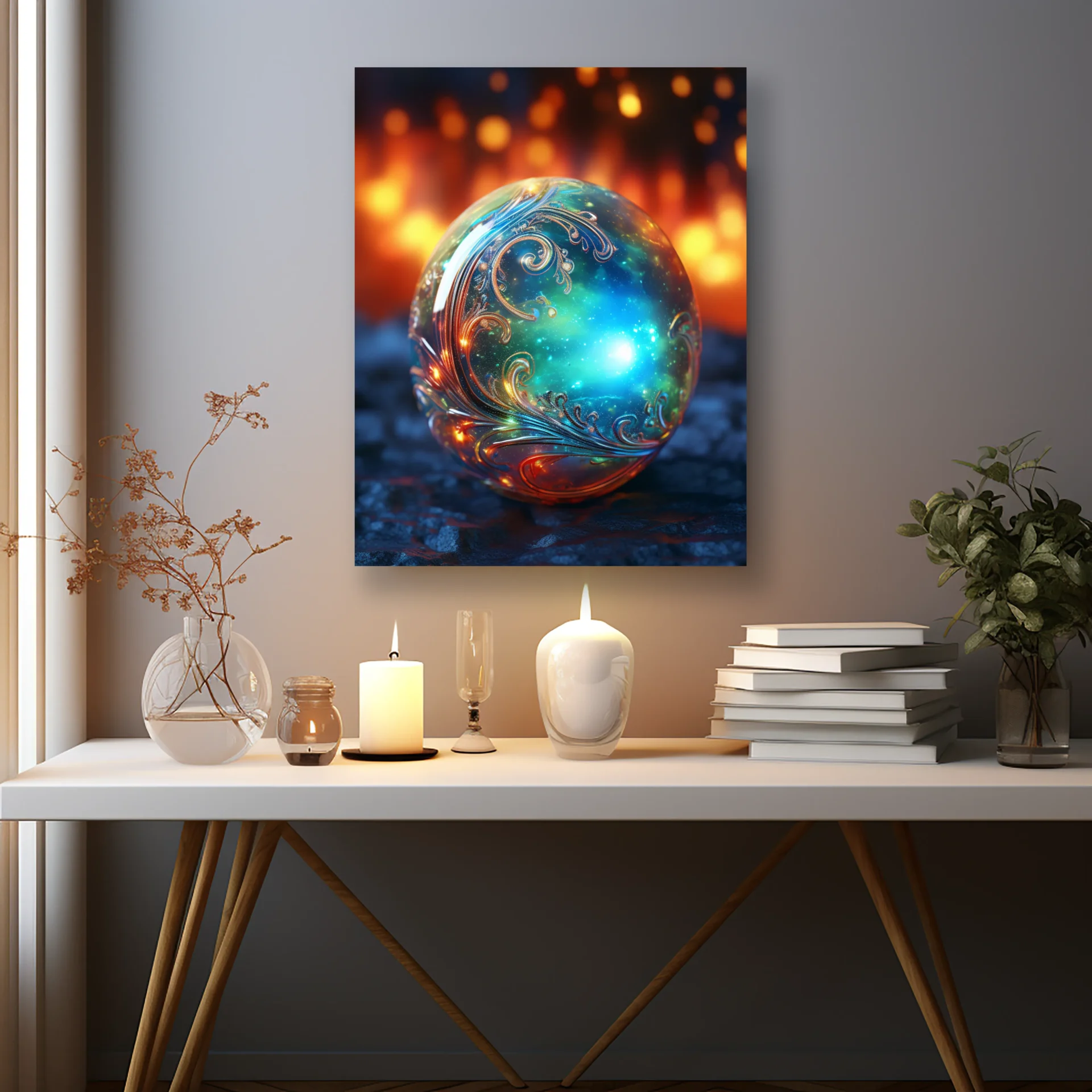 Kozmik Alev Metal Tablo - Görsel 2