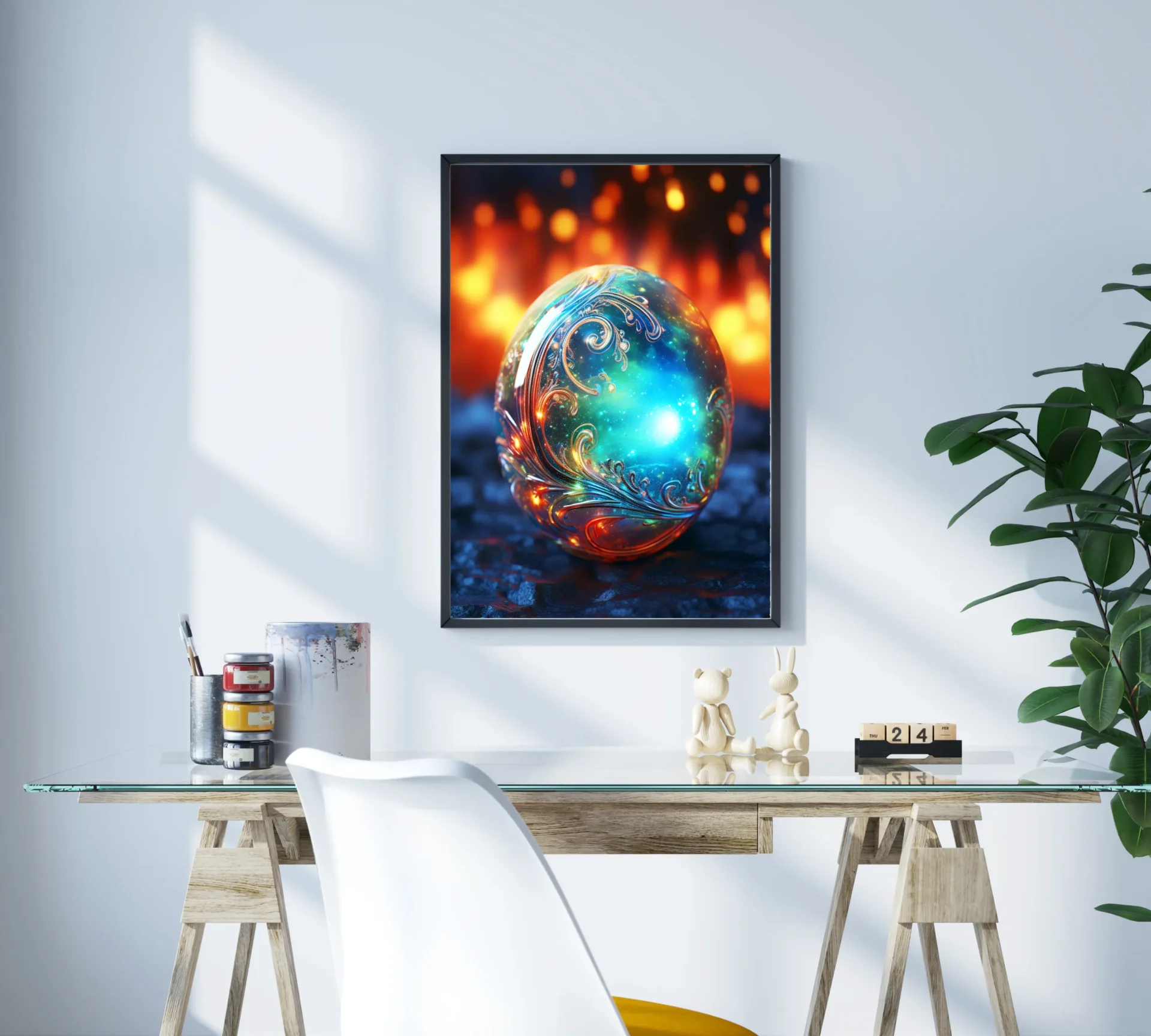 Kozmik Alev Metal Tablo - Görsel 3