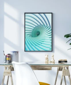 Mavi Spiral Derinlik Metal Tablo - Görsel 3