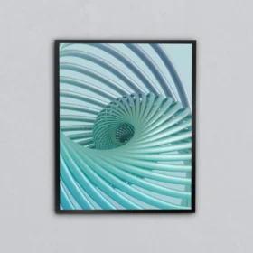 Mavi Spiral Derinlik Metal Tablo