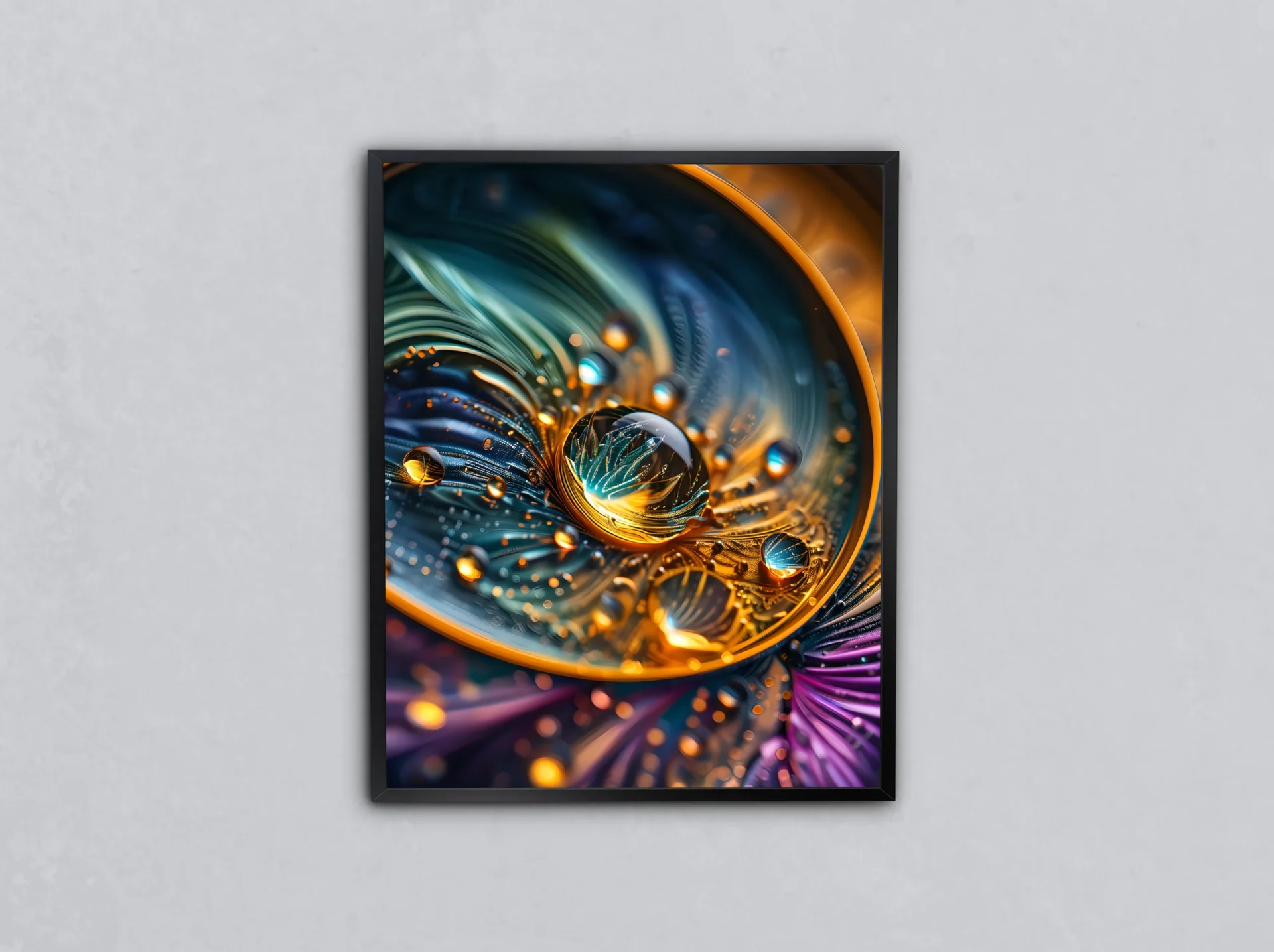 Altın Spiral Metal Tablo