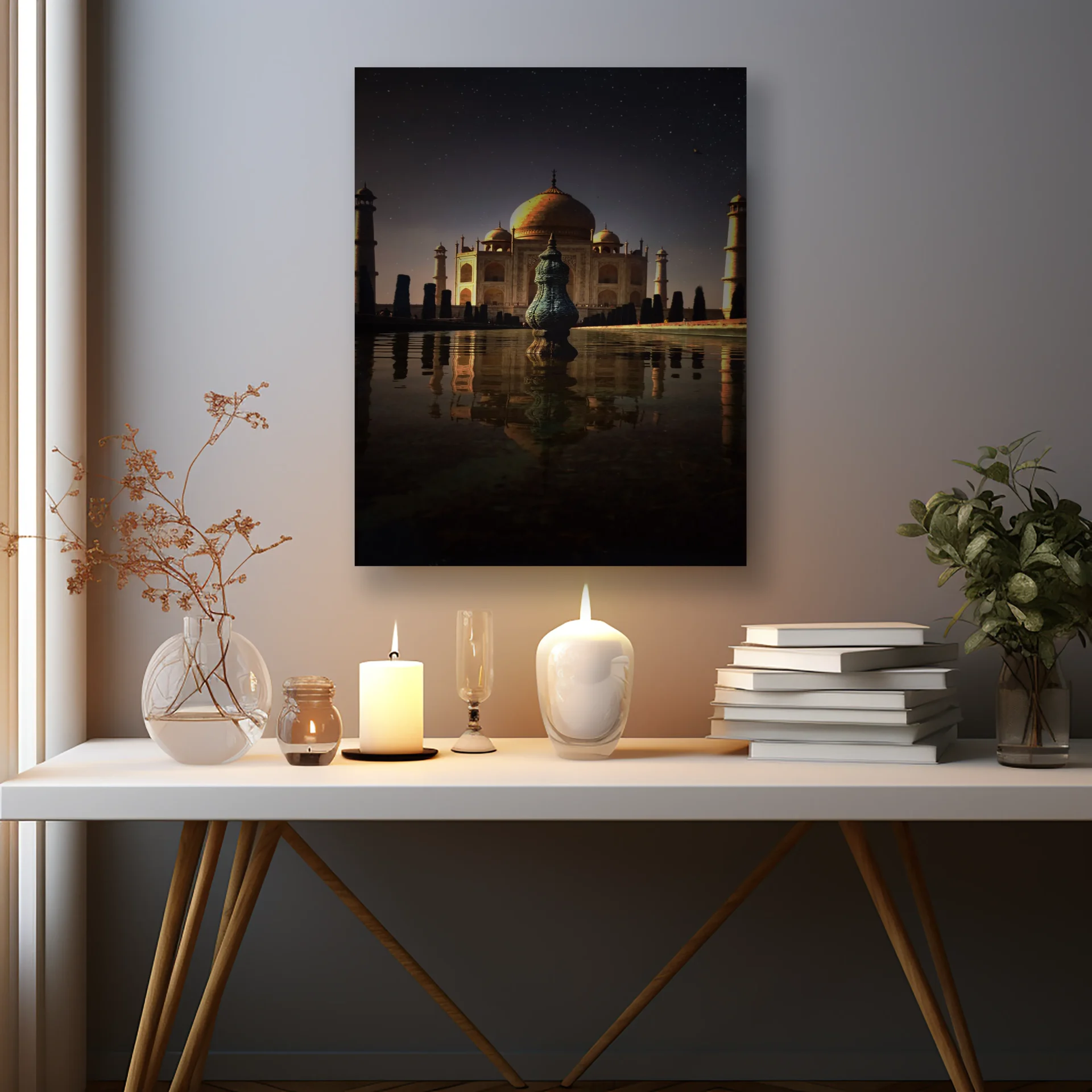 Ay Işığında Tac Mahal Metal Tablo - Görsel 2