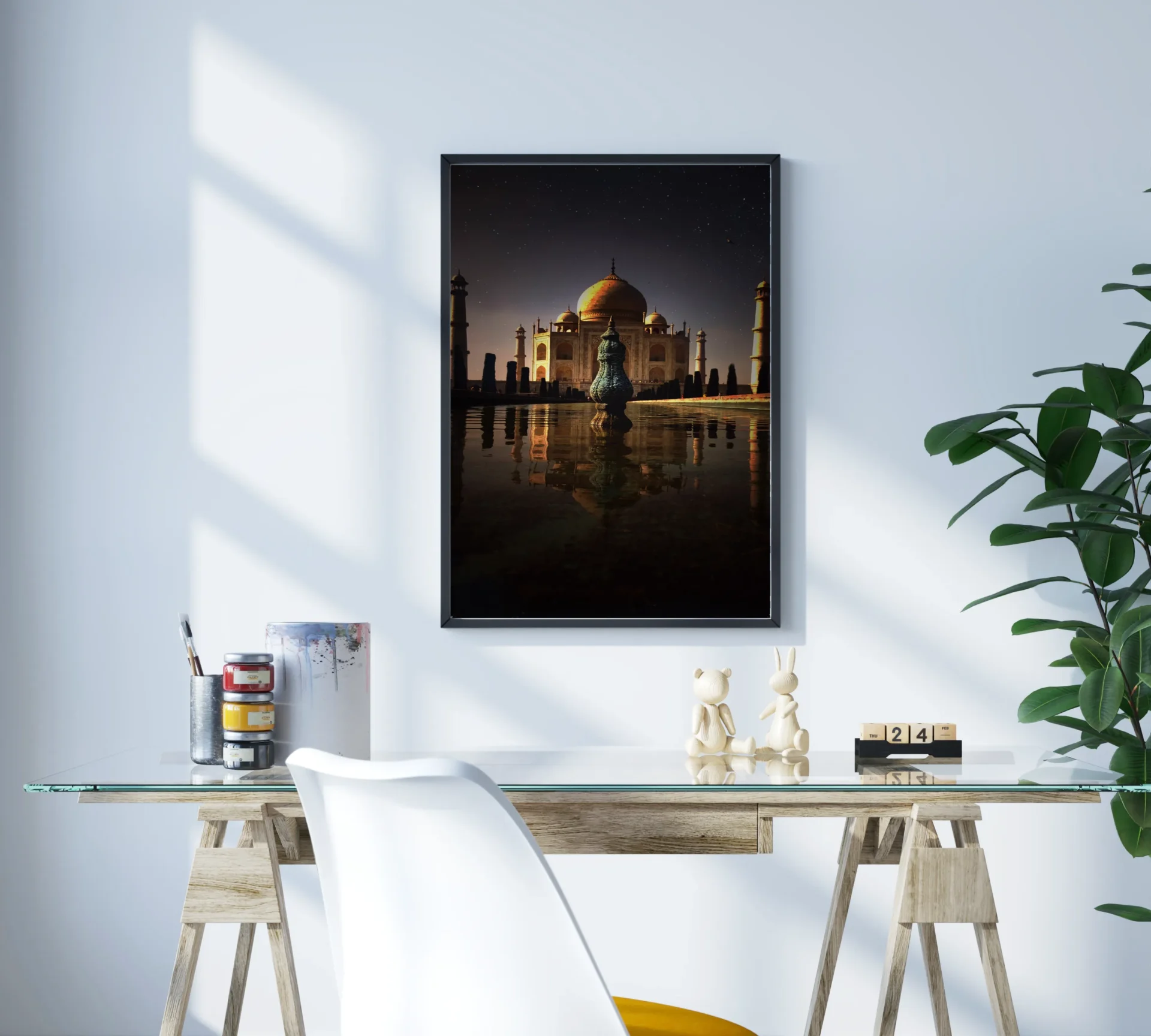 Ay Işığında Tac Mahal Metal Tablo - Görsel 3