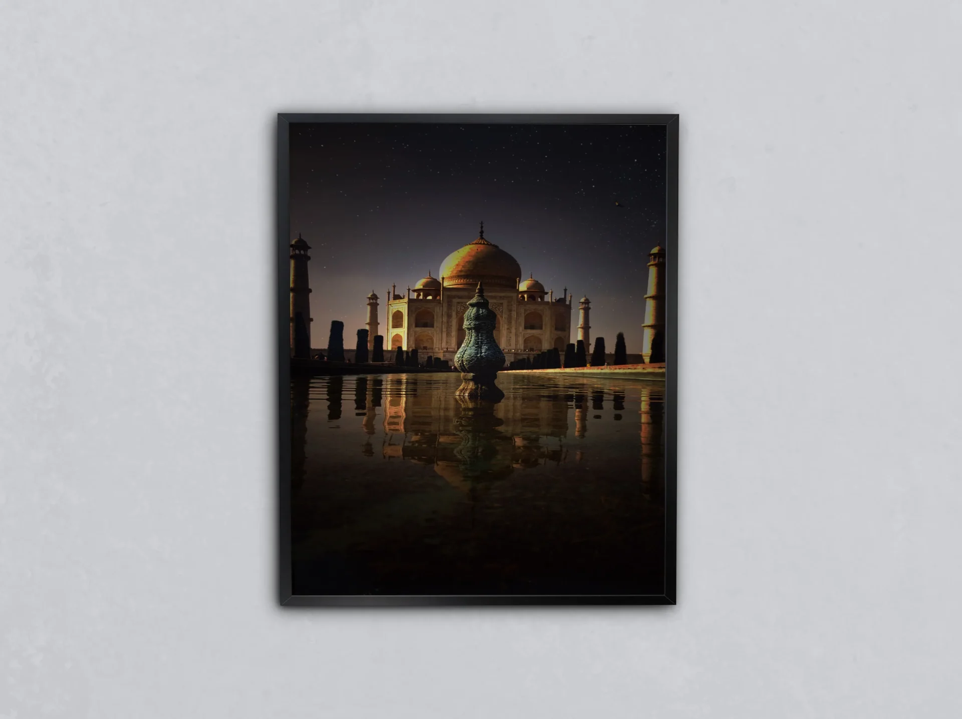 Ay Işığında Tac Mahal Metal Tablo