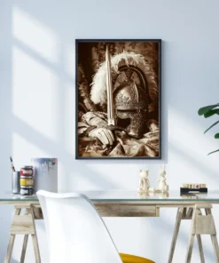 Kalkan ve Miğferin Onuru Metal Tablo - Görsel 3
