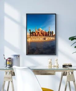Mavi Kubbenin Işıltısı Metal Tablo - Görsel 3