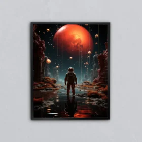 Kırmızı Ufukta Keşif Metal Tablo