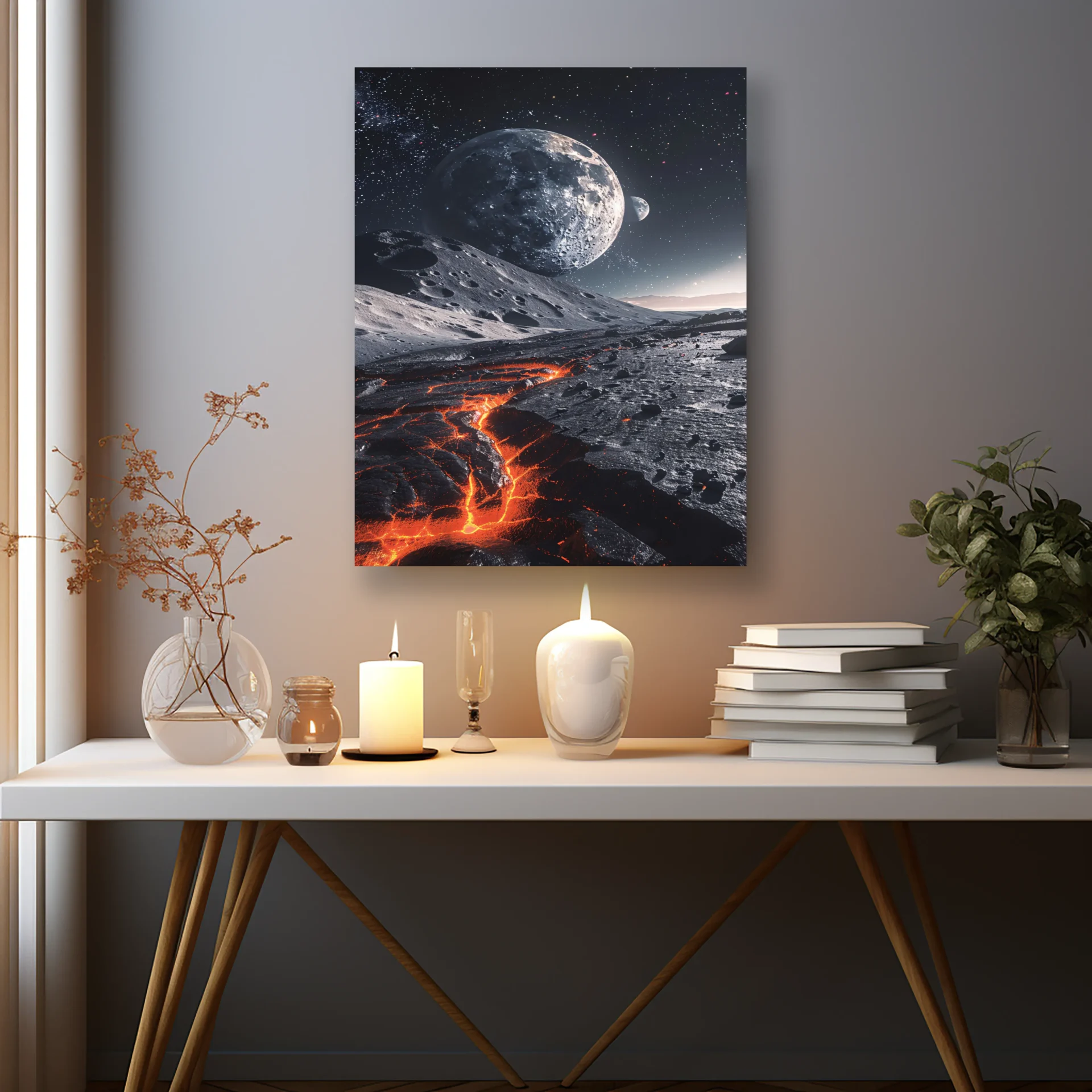 Lav ve Ayın Dansı Metal Tablo - Görsel 2