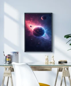 Çarpışan Gezegenler Metal Tablo - Görsel 3