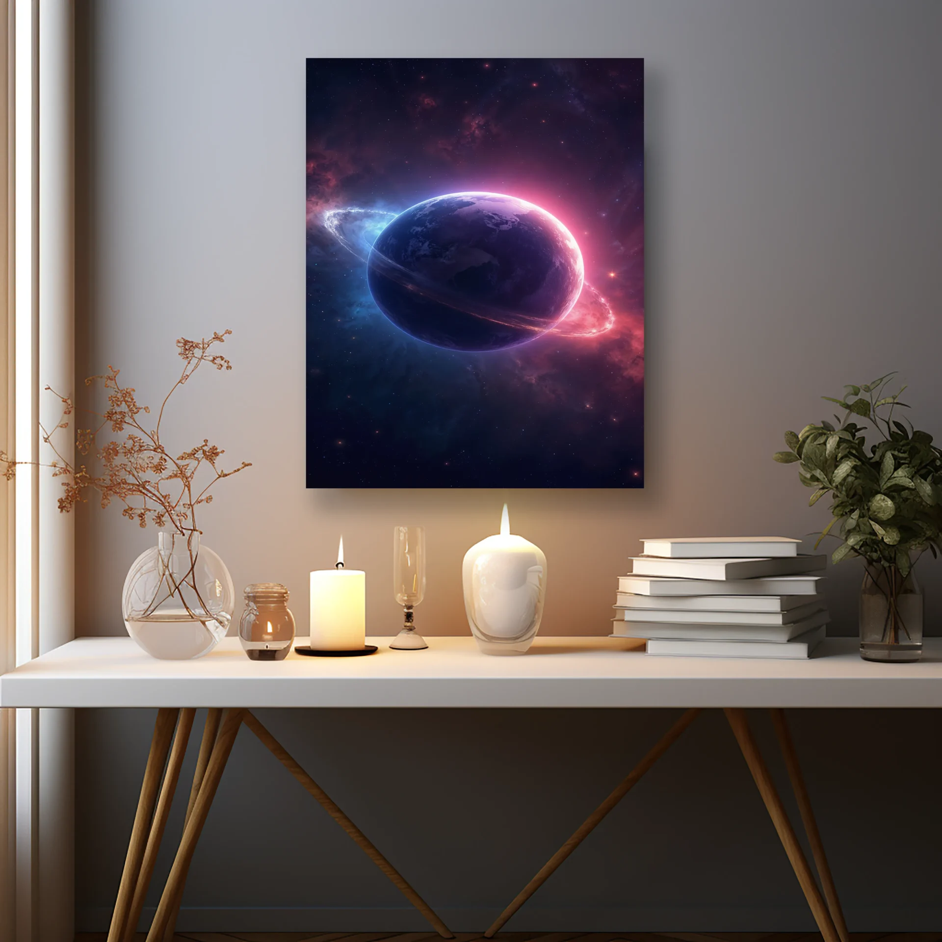 Gezegenler Arasında Metal Tablo - Görsel 2