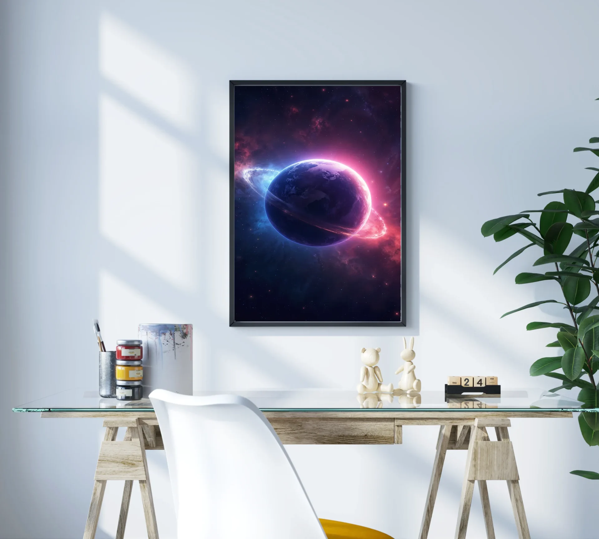 Gezegenler Arasında Metal Tablo - Görsel 3