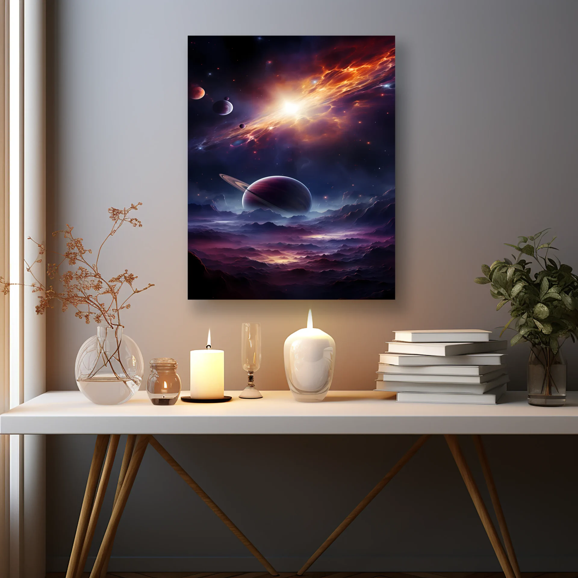 Alevli Kozmos Metal Tablo - Görsel 2