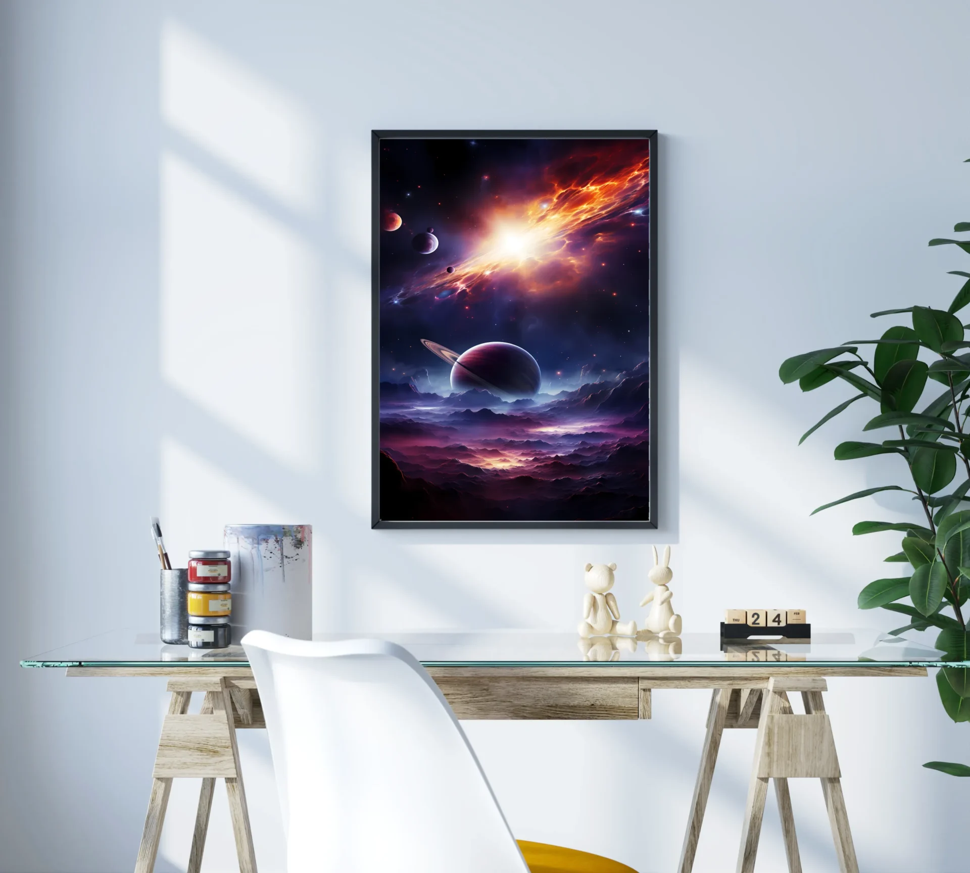 Alevli Kozmos Metal Tablo - Görsel 3