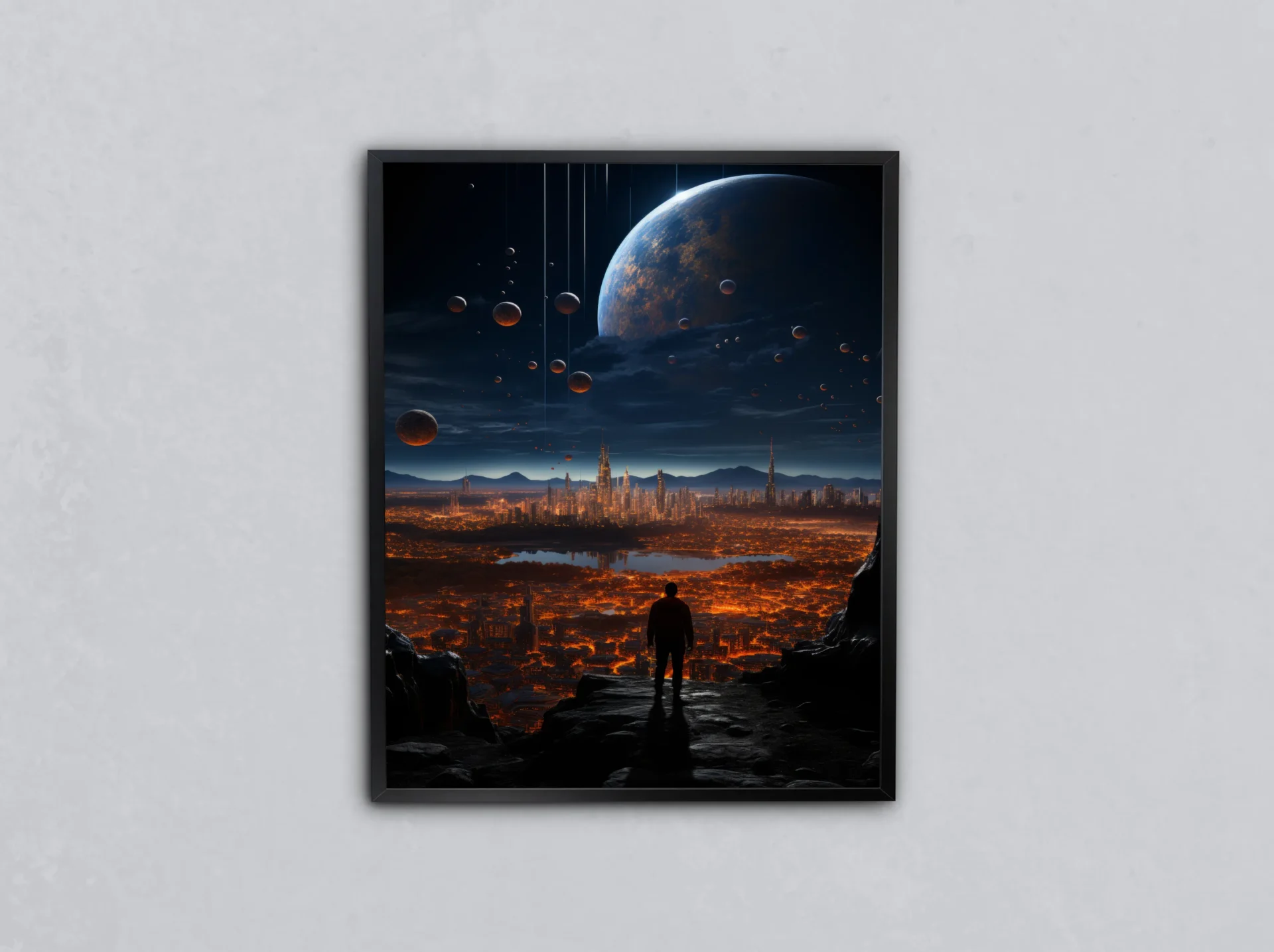 Yıldız Şehri Metal Tablo