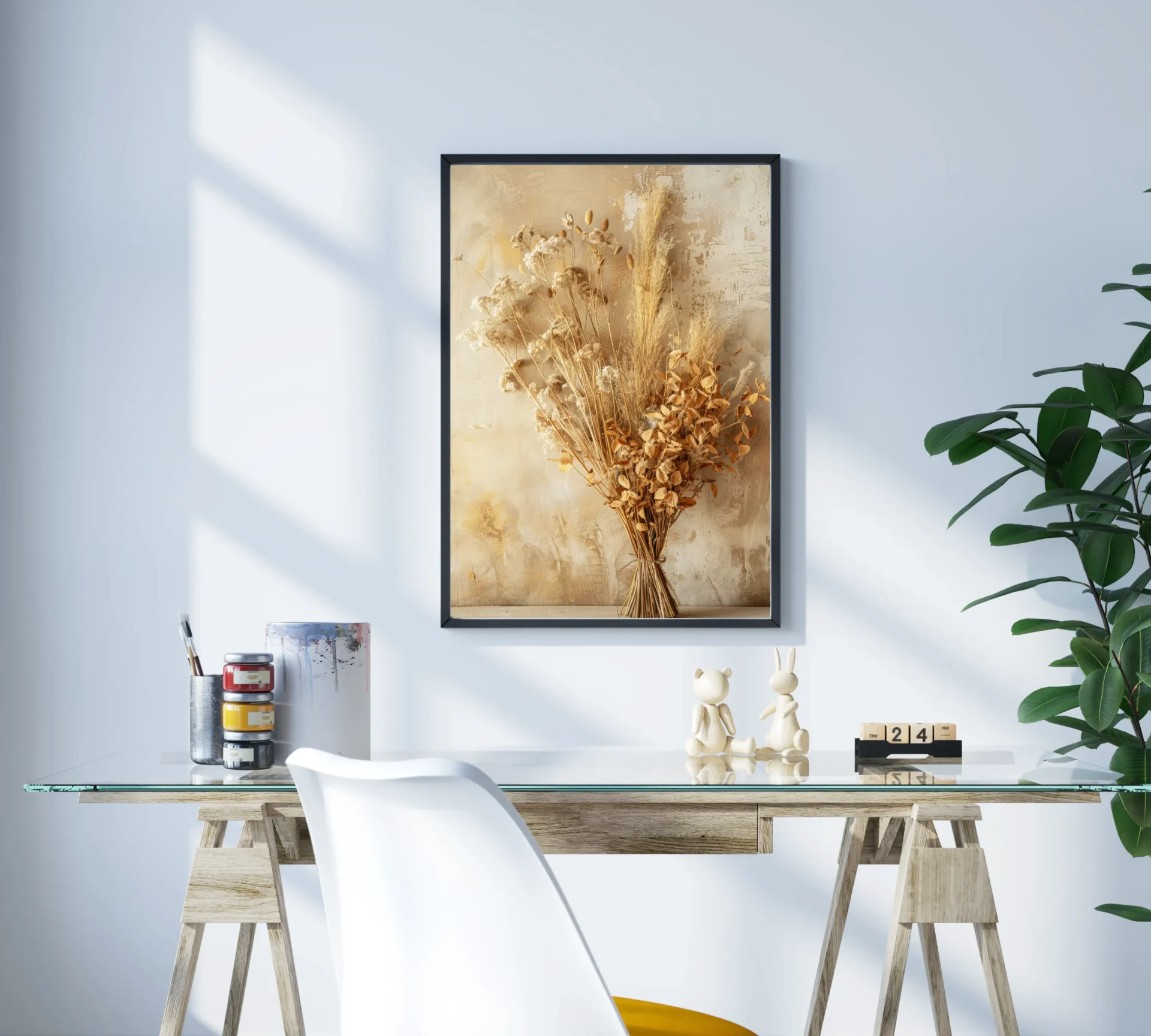 Kurutulmuş Doğa Buketi Metal Tablo - Görsel 3