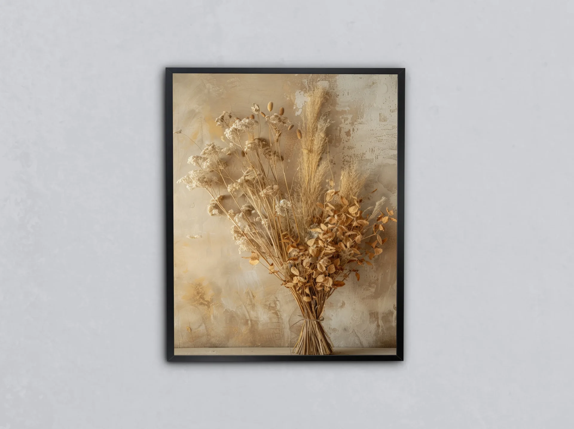 Kurutulmuş Doğa Buketi Metal Tablo
