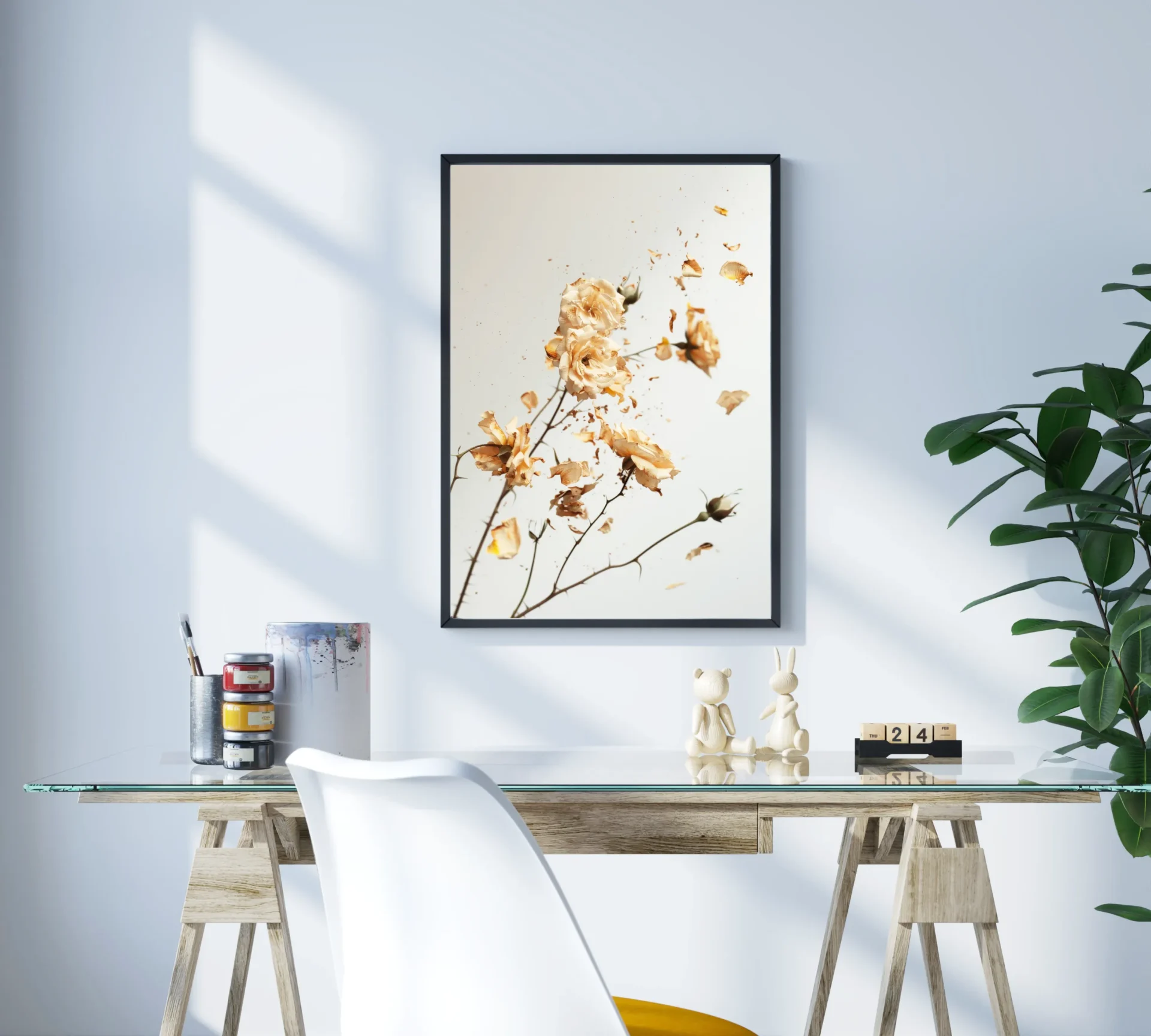 Solgun Zamanlar Metal Tablo - Görsel 3