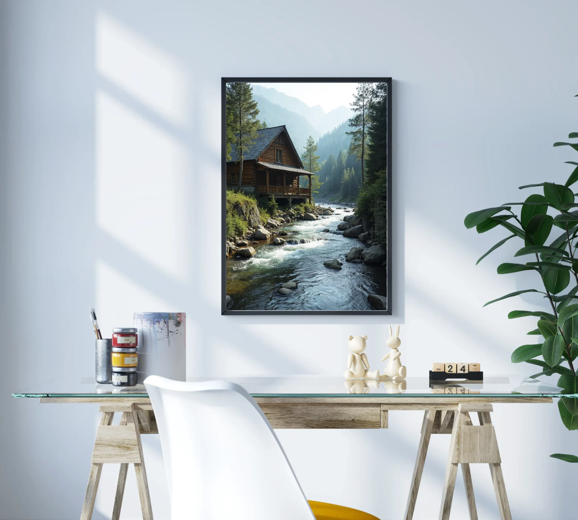 Dağ Evi Sesi Metal Tablo - Görsel 3