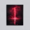 Kızıl Şimşek Metal Tablo
