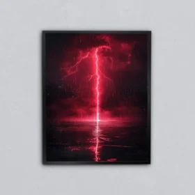 Kızıl Şimşek Metal Tablo