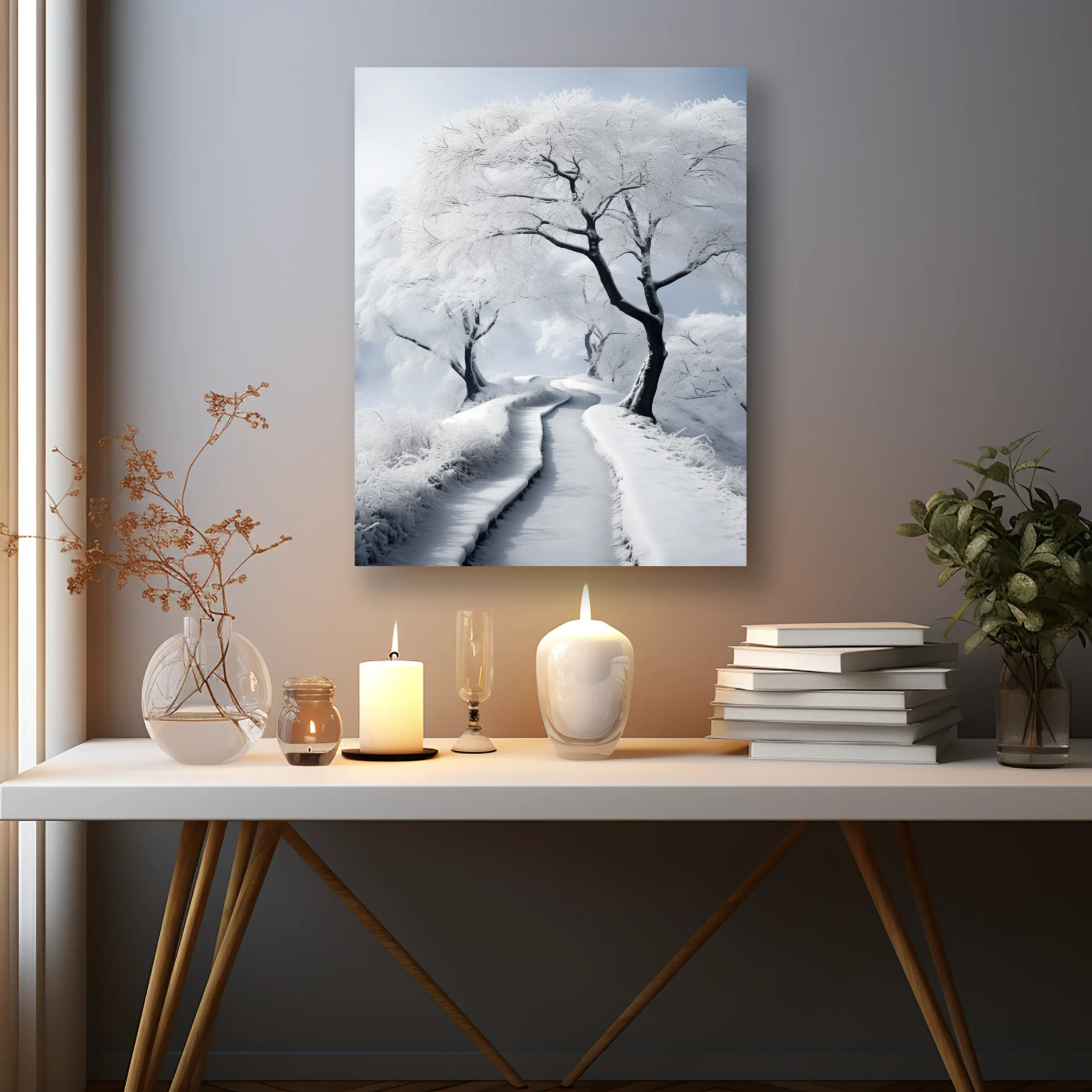 Kar Altında Yolculuk Metal Tablo - Görsel 2