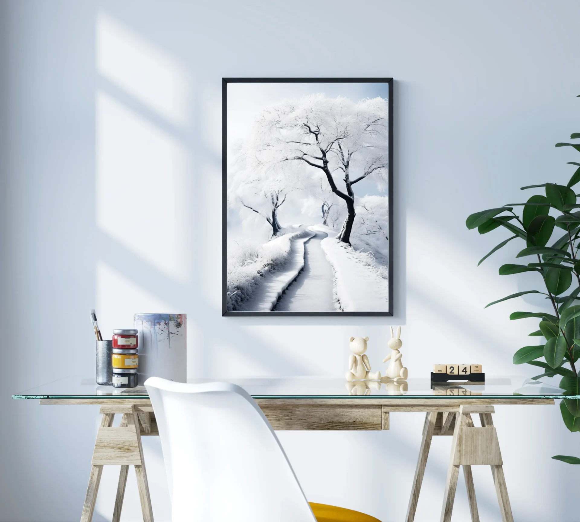 Kar Altında Yolculuk Metal Tablo - Görsel 3