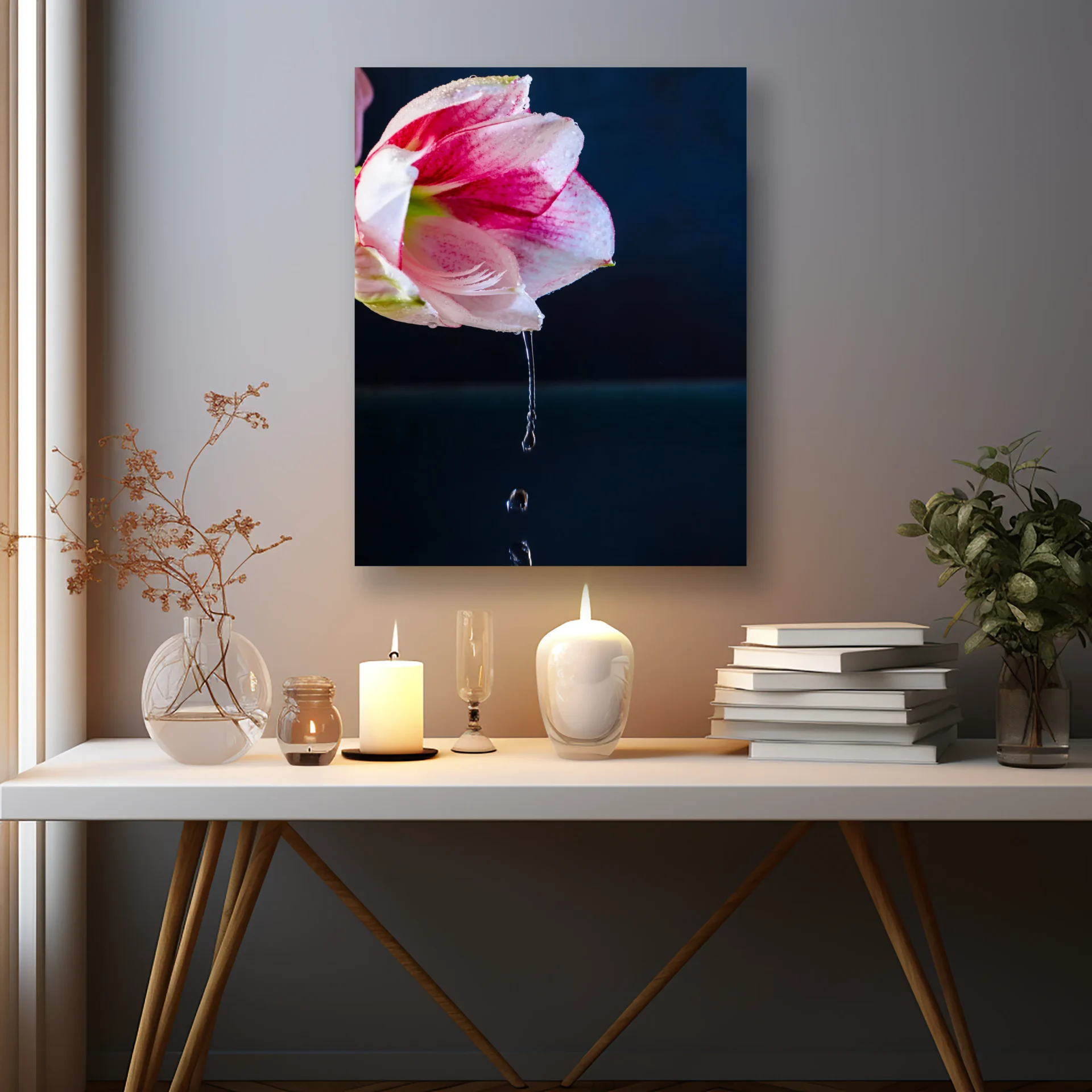 Düşen Çiçek Metal Tablo - Görsel 2