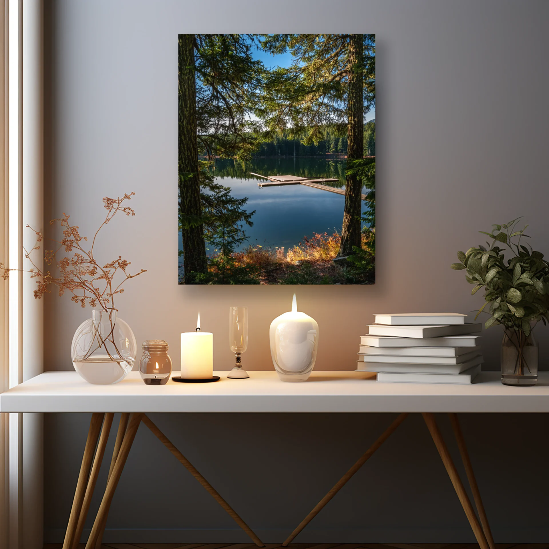 Göl Kenarı Huzuru Metal Tablo - Görsel 2
