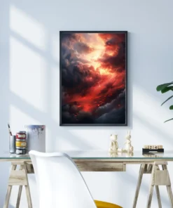 Alevli Bulutlar Metal Tablo - Görsel 3