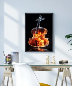 Alevli Keman Metal Tablo - Görsel 3