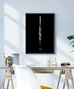 Siyah Fon Klarinet Metal Tablo - Görsel 3