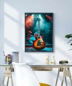 Konser Gecesi Gitarı Metal Tablo - Görsel 3