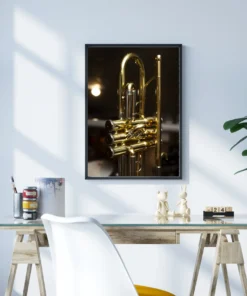 Altın Trombon Metal Tablo - Görsel 3