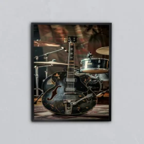 Sahneye Hazır Gitar Metal Tablo