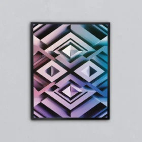Neon Labirent Metal Tablo